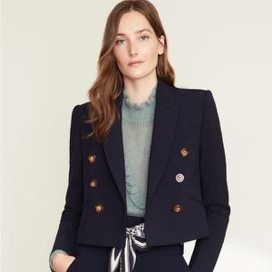 Veronica Beard Midnight Blue Cropped Blazer